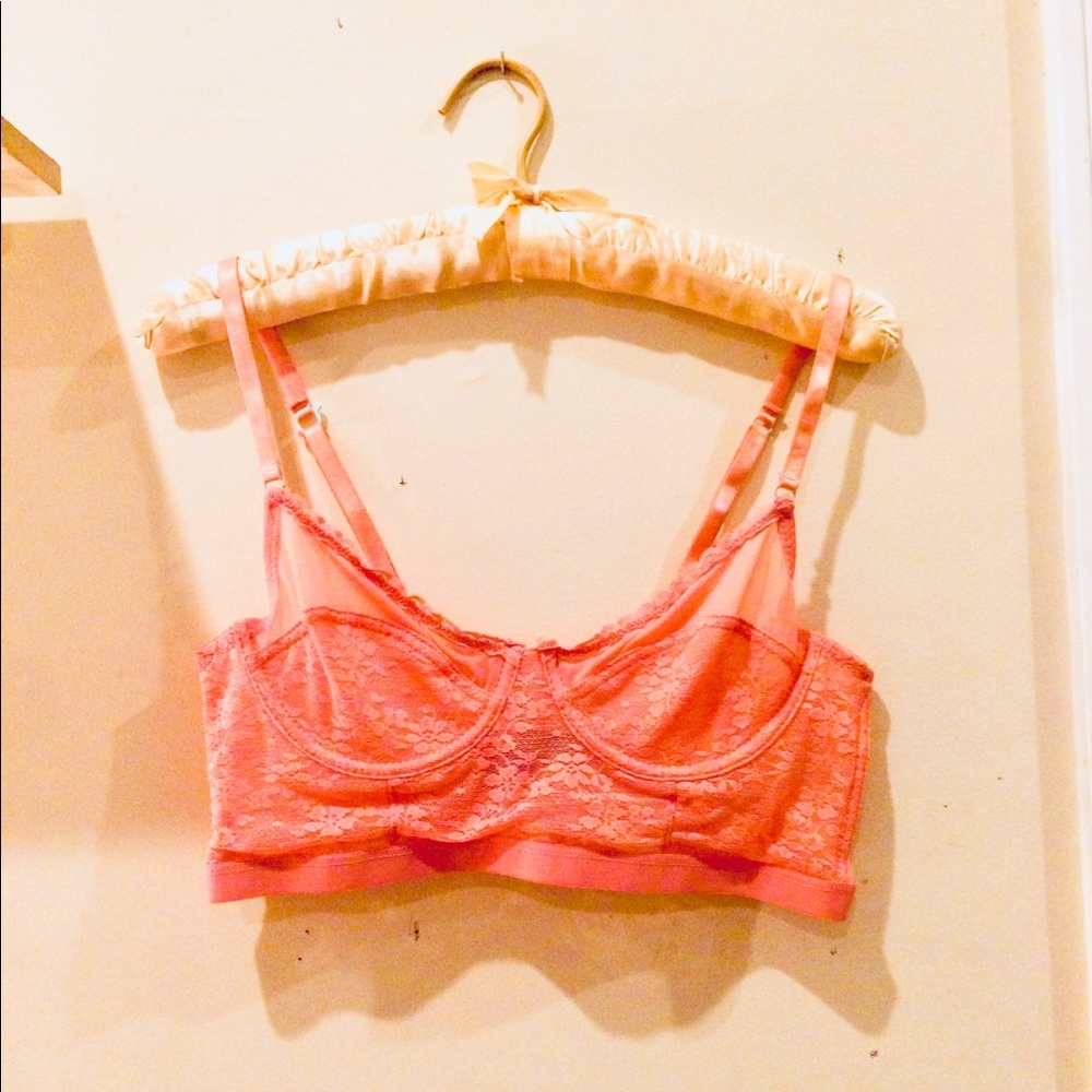NEW Pink lacy mesh bralette